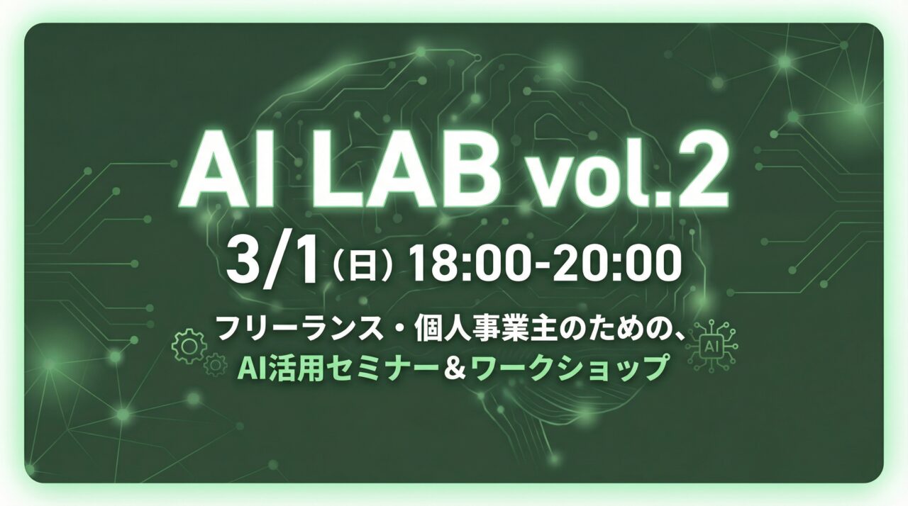 AI LAB vol.2｜起業するときに絶対しておいたほうがいい！AI活用セミナー